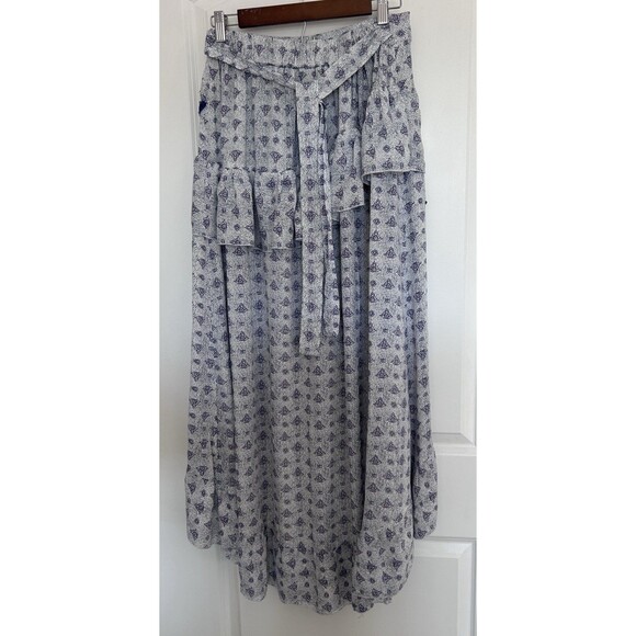 Jaase XL Boho Maxi Skirt Tiered Ruffle Wrap Floral Embroidered Festival Flowy - Picture 5 of 11